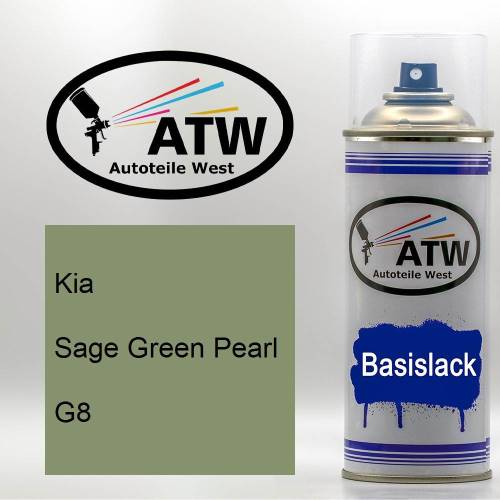 Kia, Sage Green Pearl, G8: 400ml Sprühdose, von ATW Autoteile West.